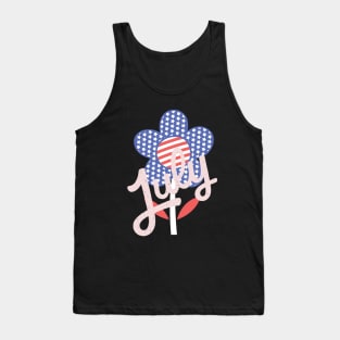 4 th july classic flower Tank Top